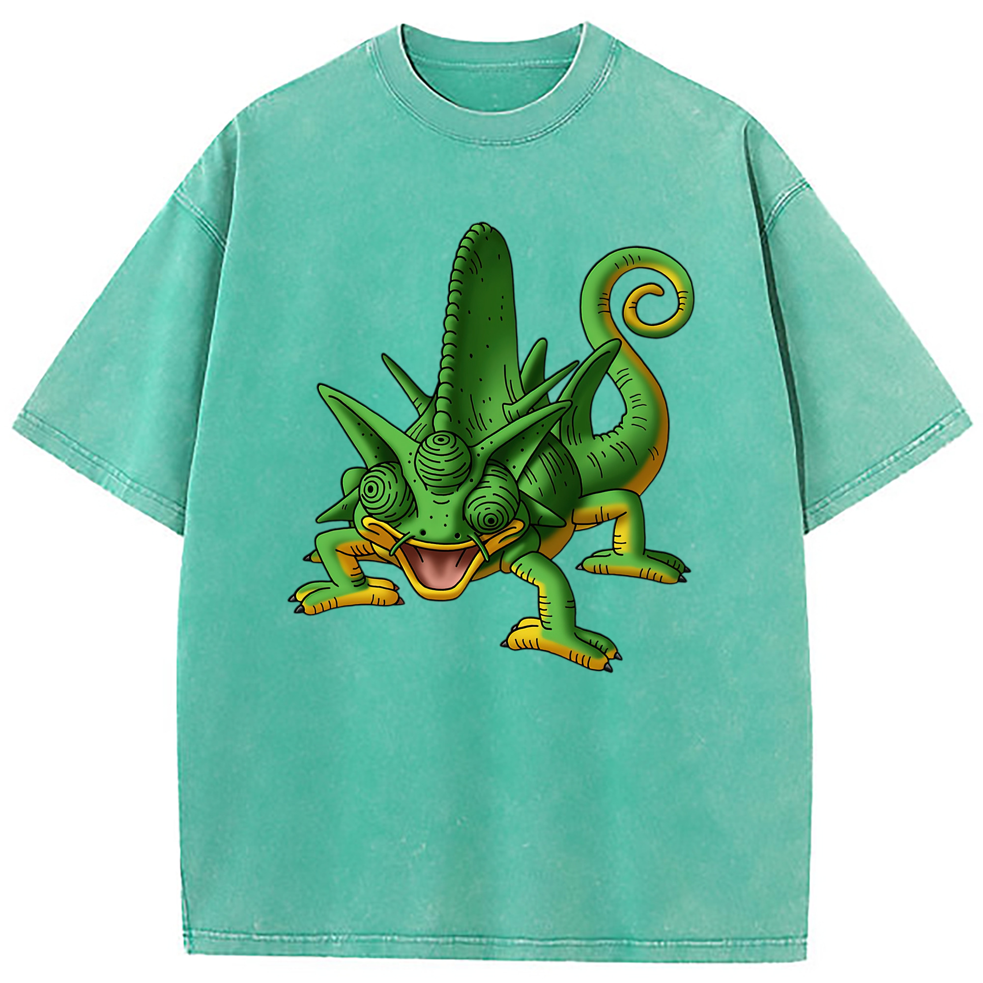 （画像用） ドラゴンクエスト Doragon Kuesuto Dragon Quest 綿100% ヴィンテージ風 半袖Tシャツ（フロントプリント）